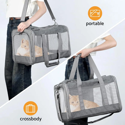 Airline Approved Pet Carrier for Cats Dogs Soft Travel Bag with Breathable Honeycomb Board,Removable Support Board for Vet