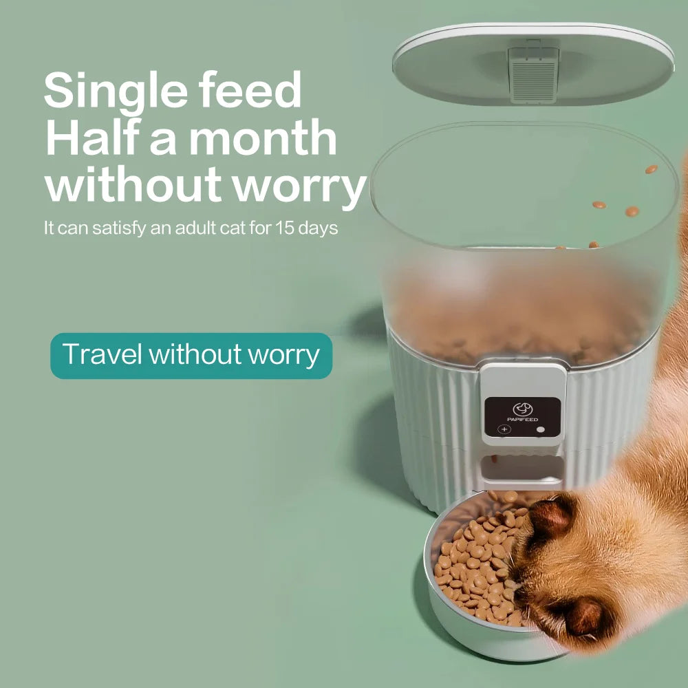 PAPIFEED automatic feeder, fixed feeding machine wifi remote smart pet food dispenser