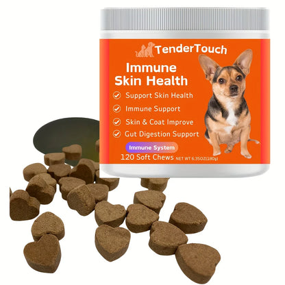 120 Chews - 1 Pack (1 x 180g/6.35oz) 180g/6.35oz - TenderTouch Allergy & Immune Supplement for Dogs  - Dog Allergy Support