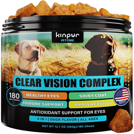 Eye Vitamins for Dogs Dog Vision Supplement for Tear Stains Dog Eye Care Immune Support Vitamin Carrot Fish Oil Lutein 180 Soft