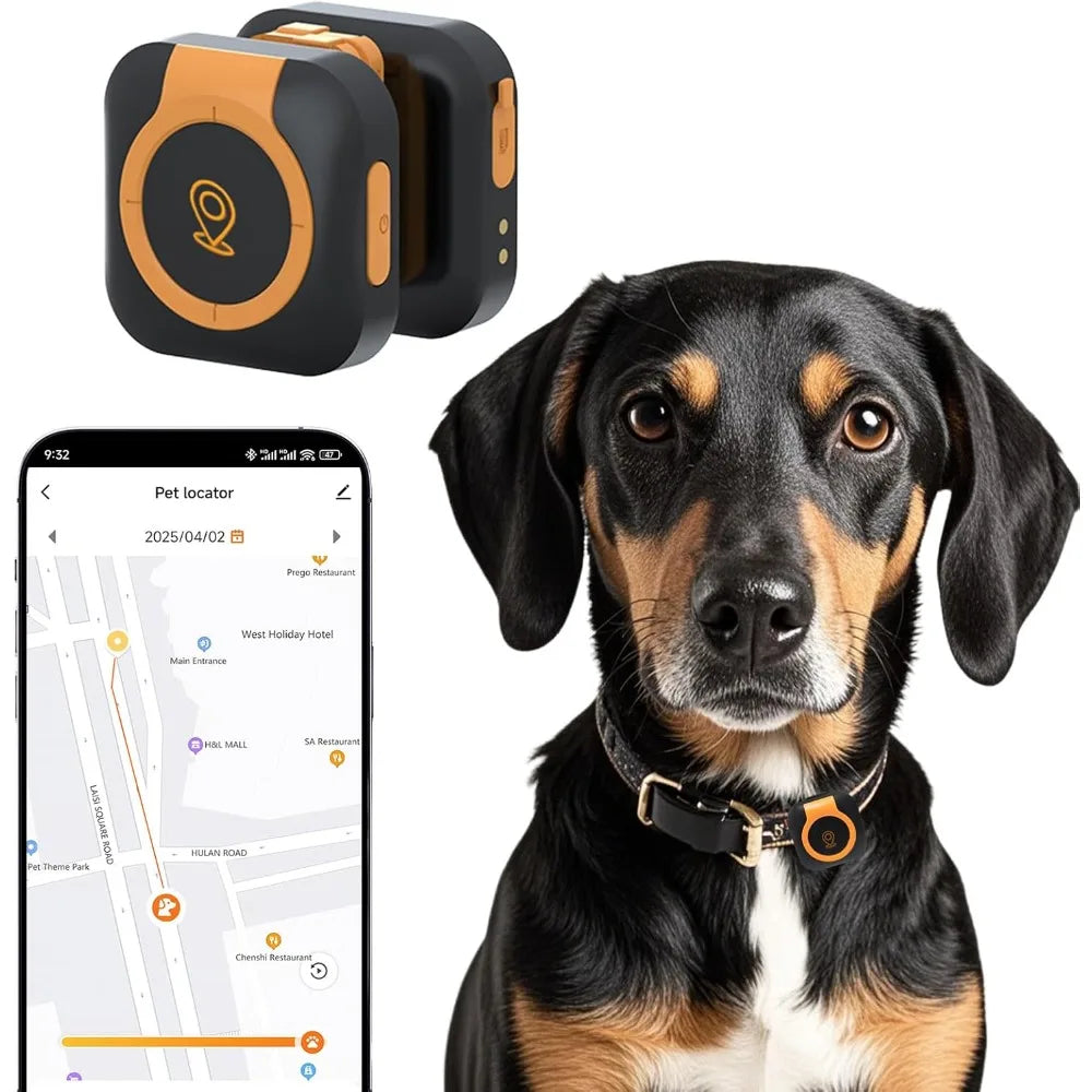 GPS Tracker Health Monitoring for Dogs, GPS Location & Smart Pet Activity Tracker, Works with Any Collar (Android and iOS Univer