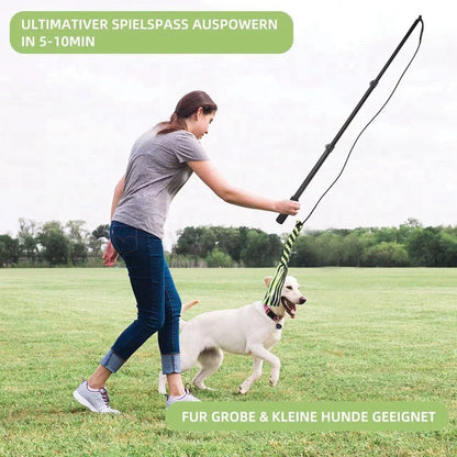 Retractable Pole Dog Chew Toy Pet Black Plush Toys Bite-resistant Flirt Pole for Dogs Teaser Wand with Plush Refill Dog Toy