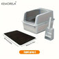 Stainless Steel Litter Box With Litter Mat And Litter Spade Lid High Side Suitable For Large Cats Closed Litter Tray With Spoon