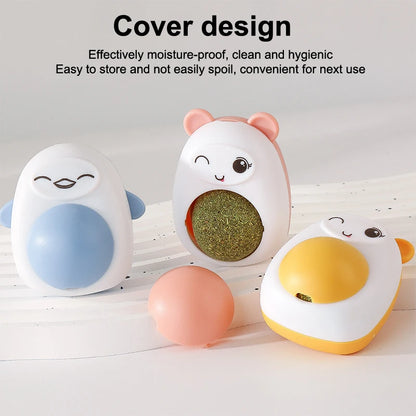 Cartoon Catnip Ball Self-entertaining Rotating Ball Cat Toys Teeth Grinding Cat Catnip Toy Pet Interactive Toys Pet Supplies