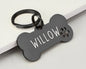 Bone Stainless Steel Dog ID Tag Custom Engraved with Name Personalized Logo Black Pet Memorial Gift Durable Collar Keepsake