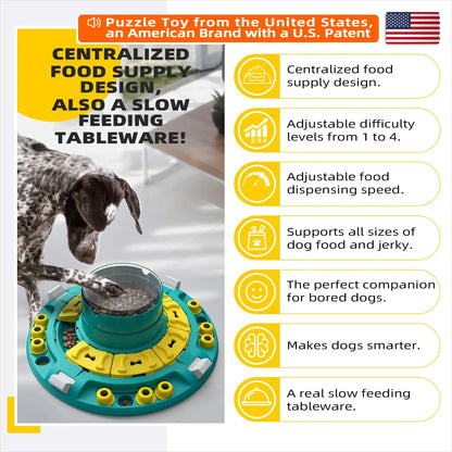 KADTC Dog Advanced Puzzle Toys Level 4 in 1 for Smart Dogs Mental Brain Stimulation Game Slow Food Puzzles Hard Feeder Puppy Tre