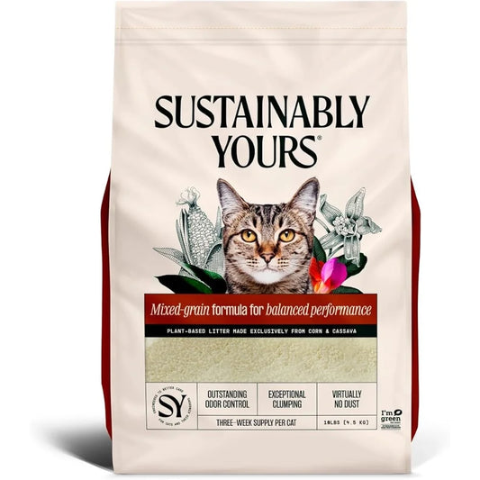 Cat Litter Unscented Natural Clumping Formula 10 lbs Exceptional Odor Control Corn Cassava Multi Grain Clumping Pet Supplies