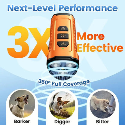 Advanced 3X Bark Control Device for Dogs - Indoor/Outdoor Training Aid with Flashlight