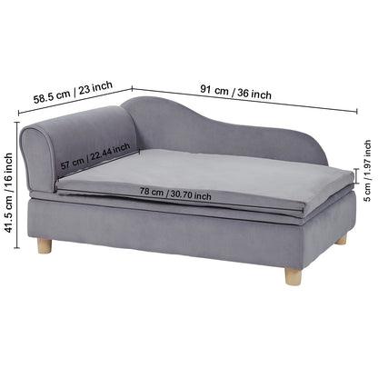 VEVOR Pet Sofa Dog Couch for Medium-Sized Dogs and Cats Soft Velvety Dog Sofa Bed for Living Room Bedroom Pet Store or Clinic