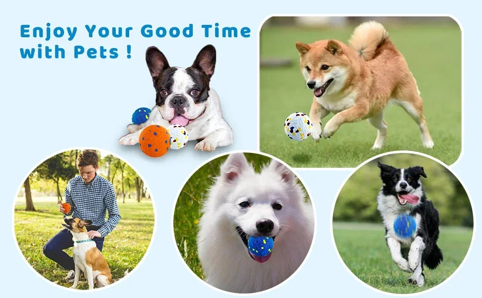 Dog Balls Vibrant Dog Toy Balls Bouncy Tennis Balls Durable for Aggressive Chewers Fetch Game Balls for Large Medium 2PK
