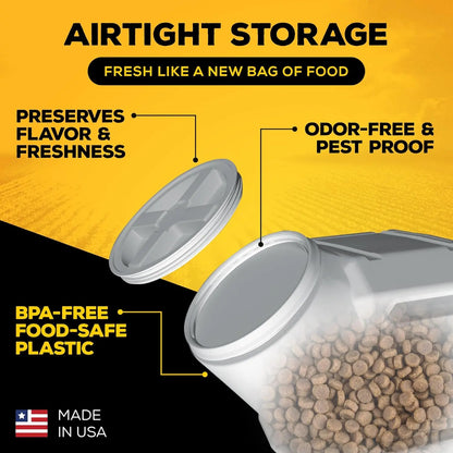 Pet Food Storage Container, Airtight Dog & Cat Food Container for 25lbs, Sealed Gamma2 Vittles Vault, Keeps Pests Out, BPA-Free