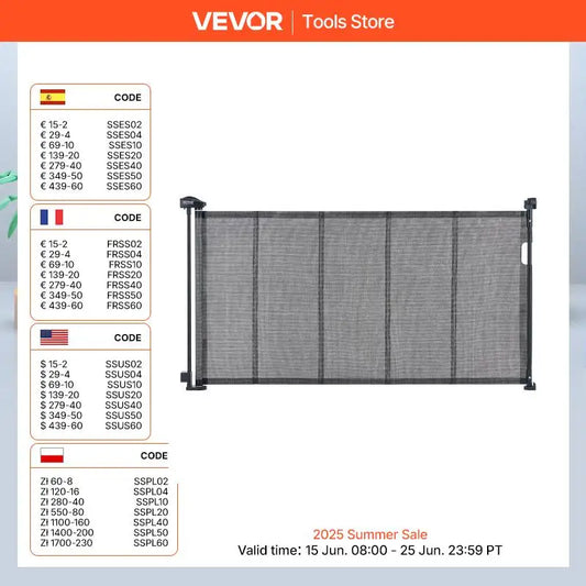 VEVOR Retractable Baby Gate Tall Mesh Baby Gate Extends up to  Wide Retractable Gate for Kids or Pets Retractable Dog Gates