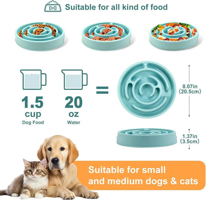 Dog Slow Feeder Bowl, PP Material Interactive Food Maze Puzzle for Dogs, Anti-Slip Bottom to Prevent Choking and Bloat, Easy