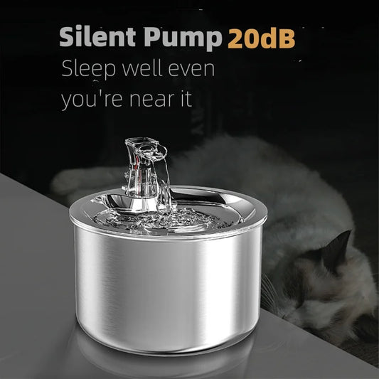 2L fully stainless steel pet water dispenser Automatic water fountain