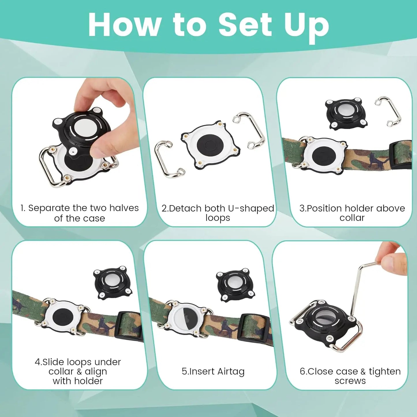 Waterproof Dog Collar Holder for Airtag - Durable, Shockproof Case for Pets, Anti-Loss GPS Tracker Cover
