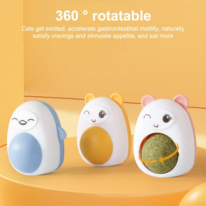 Cartoon Catnip Ball Self-entertaining Rotating Ball Cat Toys Teeth Grinding Cat Catnip Toy Pet Interactive Toys Pet Supplies