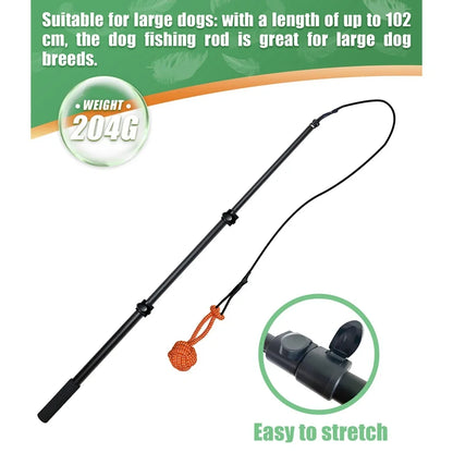 Retractable Pole Dog Chew Toy Pet Black Plush Toys Bite-resistant Flirt Pole for Dogs Teaser Wand with Plush Refill Dog Toy