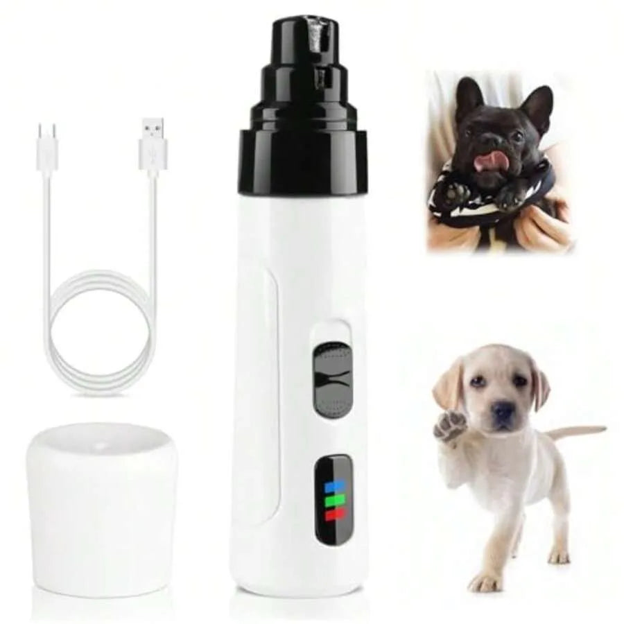 【New Arrival】USB Rechargeable Pet Nail Grinder, Low Noise Electric Nail Trimmer for Dogs