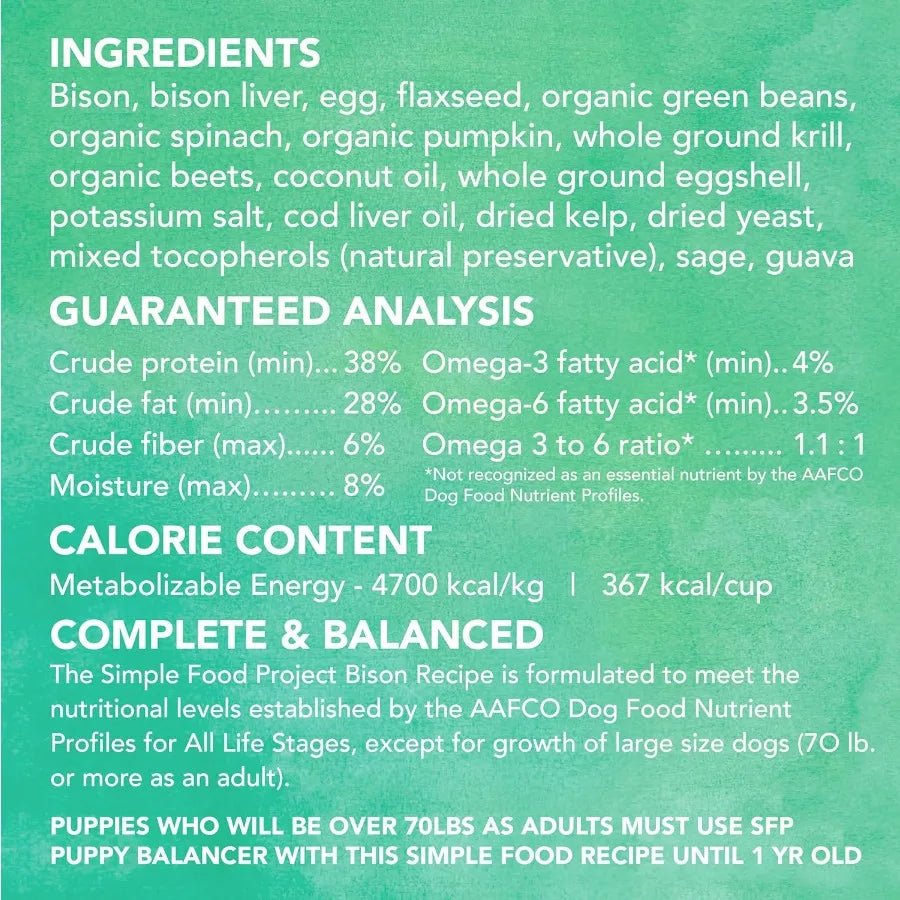 - Bison Recipe - Freeze Dried Raw Food for Dogs - 24oz