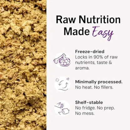Freeze-Dried Raw Cat Dinner Morsels - Premium Chicken Recipe with 98% Cage-Free Meat and Organs - Natural Grain-Free Cat and Ki