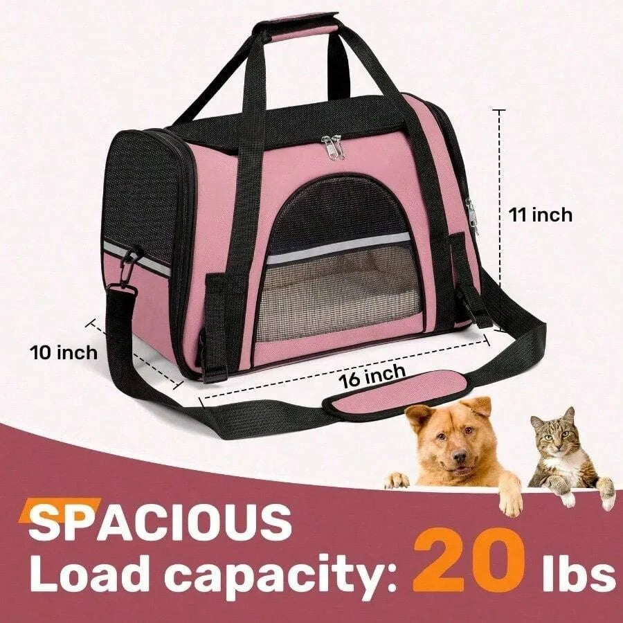 【New style】Cat Carriers Dog Carrier Pet Carrier For Small/ Medium Cats Dogs Puppies Up To 20lbs , TSA Airline Approved Small Do
