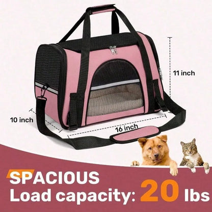 【New style】Cat Carriers Dog Carrier Pet Carrier For Small/ Medium Cats Dogs Puppies Up To 20lbs , TSA Airline Approved Small Do