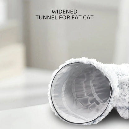 Cat Tunnel Bed with Mat Big Tube Playground Toy Soft Plush Material Full Shape Non-slip for Kitten Cat Playing 84cm/33.07"