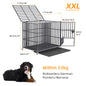 XXL Large Heavy Duty Dog Crate Strong Pet Cage Tear Resistant Square Tube Metal Kennel Playpen with Lockable Wheels and Tray