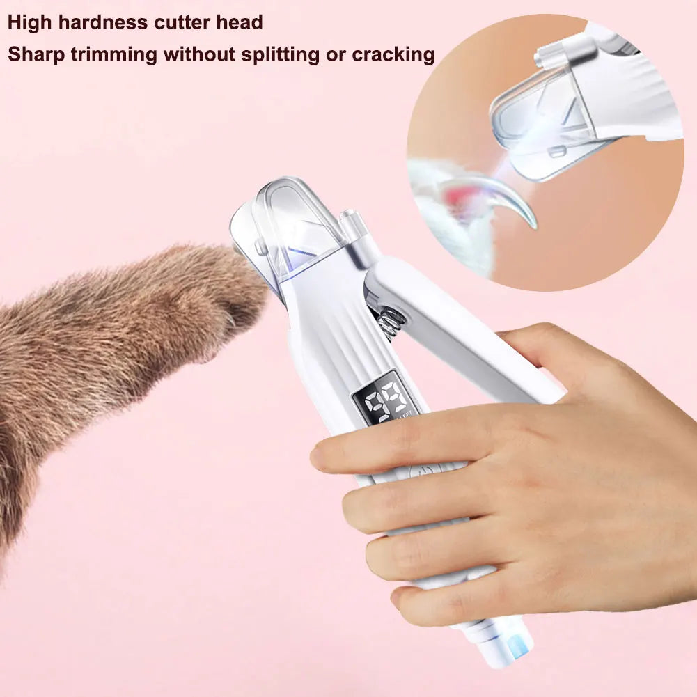 2 in 1 Electric Pet Nail Trimmer Quiet and Low Vibration Pet Nail Grinder with LED Lights Pet Toenail Clippers for Dogs and Cats