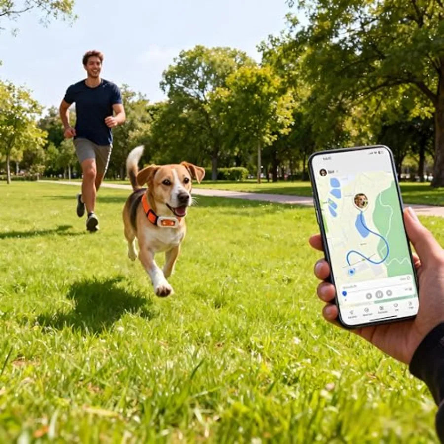 Smart Dog GPS Tracker Live Pet Tracker with Virtual Fence Dog Collar App-Compatible 4G Built-in SIM iOS Android Waterproof Blac