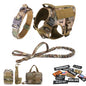 Military Large Dog Harness Collar Leash Bags Patches Set Pet Malinois Training Vests Tactical Dogs Harnesses Accessories