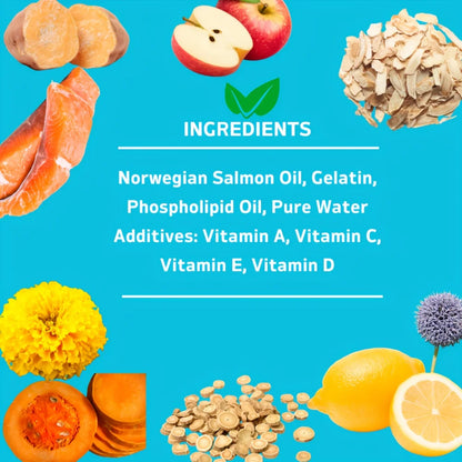 60 Capsules Amazing Omega 3 Fish Oil for Dogs and Cats - Omega 3 for Dogs and Cats Shedding and Skin Health For Dog Dry Skin