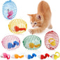 5 cat spring balls, stretchable spring toys, interactive rolling balls, colorful and interesting coil springs