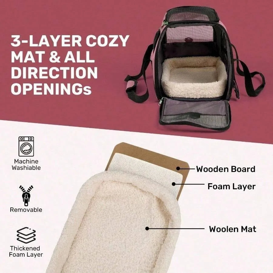 【New style】Cat Carriers Dog Carrier Pet Carrier For Small/ Medium Cats Dogs Puppies Up To 20lbs , TSA Airline Approved Small Do