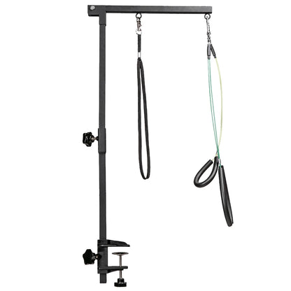 Dog Shower Stand Stainless Steel Pet Dog Grooming Table Bracket Arm with Restraint Rope Telescopic Pet Grooming Stand with Sling