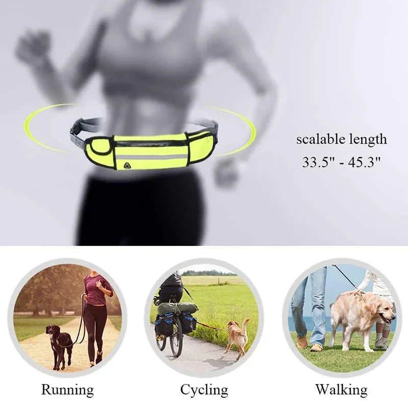 Hands Free Dog Leash with Zipper Pouch Reflective Bungee for Medium to Large Dogs Walking Jogging and Running