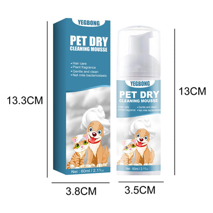 1-4PCS Pet Dry Shampoo Cat Dog Bath Dry Cleaning Foam Body Wash Leave-in Deodorant Pet Supplies Pet Products Pet Dry Shampoo