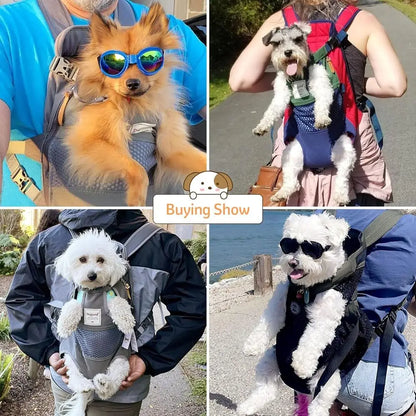 Pawsome Pet Backpack Carrier for Small to Medium Dogs with Legs out Airline Approved Travel Hiking Biking Ideal Pet Transport