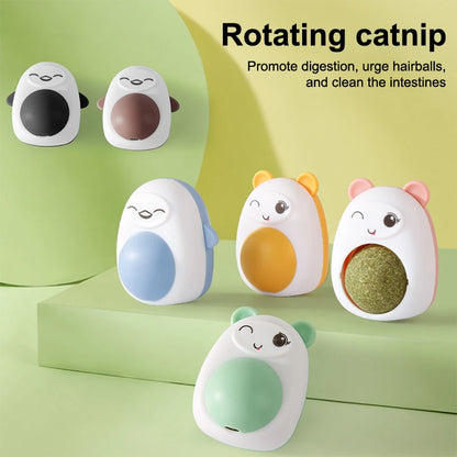 Cartoon Catnip Ball Self-entertaining Rotating Ball Cat Toys Teeth Grinding Cat Catnip Toy Pet Interactive Toys Pet Supplies