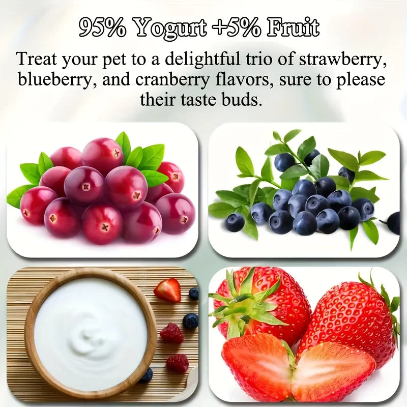 100g/3.53oz Fruit Yogurt Cubes Dog Treats For Dogs Or Cats, Made With Yogurt And Fruit, Healthy, Easily Digestible