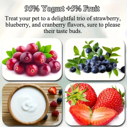 100g/3.53oz Fruit Yogurt Cubes Dog Treats For Dogs Or Cats, Made With Yogurt And Fruit, Healthy, Easily Digestible
