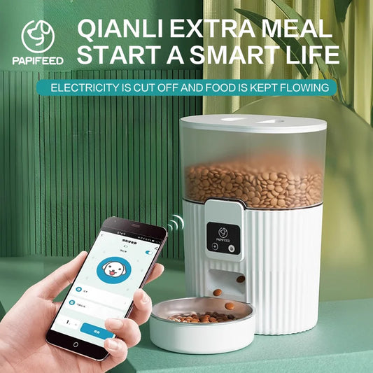 PAPIFEED automatic feeder, fixed feeding machine wifi remote smart pet food dispenser