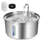 Water Fountain Stainless Steel, 108oz/3.2L Pet Water Fountain With Ultra Quiet Pump, Filtration System, w/ Water Level Window