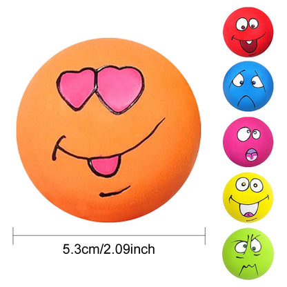 6Pcs Smile Face Squeaky Dog Toys Soft Latex Dog Squeaky Toys Bouncy Cute Face Pet Dog Toys for Small Medium Puppy Pet Dogs