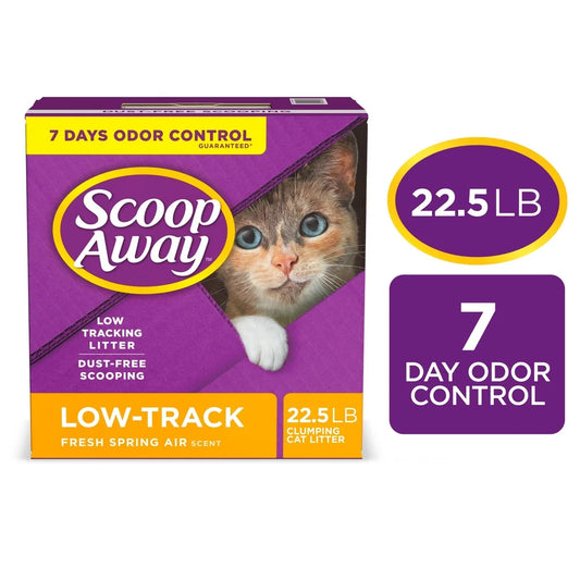 Low Tracking Cat Litter 22.5 lb Fresh Spring Air Scent 7 Days Odor Control Low Dust Clumping Formula Reduces Tracking