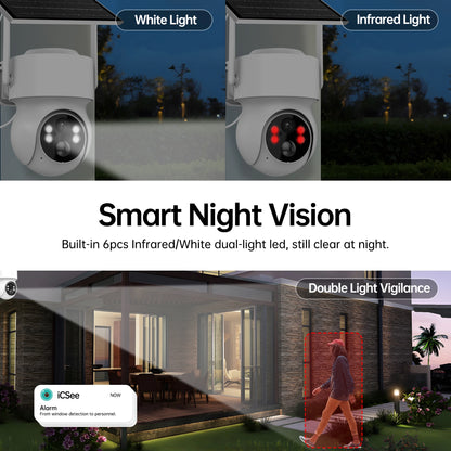 4MP Wireless Solar Camera Wifi Outdoor PIR Human Detect Surveillance Camera Solar panel Rechargeable Battery Security Cameras