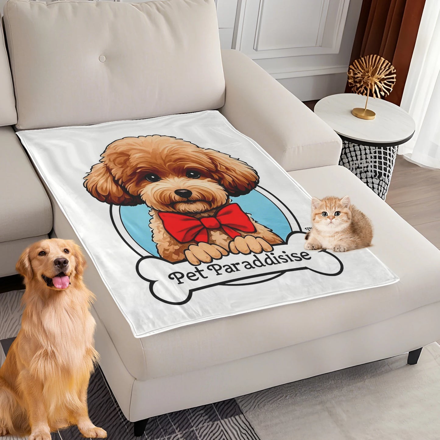Dog Bed Mat Blanket Soft Fluffy Pet Blanket Dog Pattern Pet Travel Mat Warm Comfortable Blanket for Cat Dogs Supplies