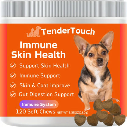 120 Chews - 1 Pack (1 x 180g/6.35oz) 180g/6.35oz - TenderTouch Allergy & Immune Supplement for Dogs  - Dog Allergy Support