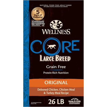 CORE Grain-Free High-Protein Large Breed Adult Dry Dog Food, Made in USA with Real Chicken & Natural Ingredients