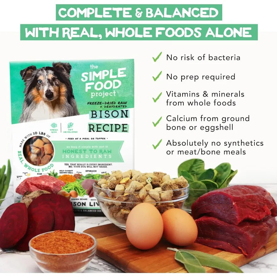 - Bison Recipe - Freeze Dried Raw Food for Dogs - 24oz